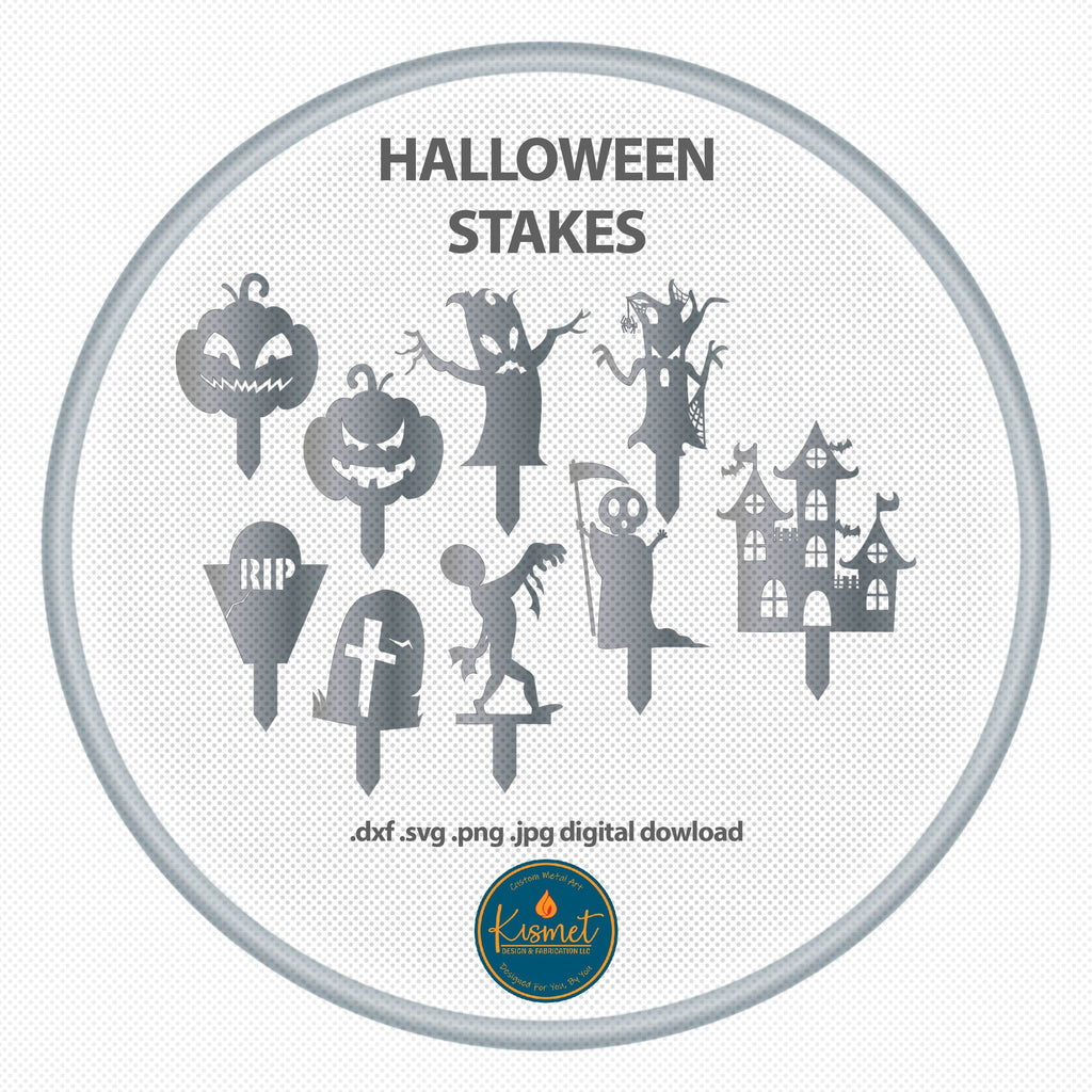 Halloween Yard Stake Bundle DXF/SVG design preview with file details (photo 2)
