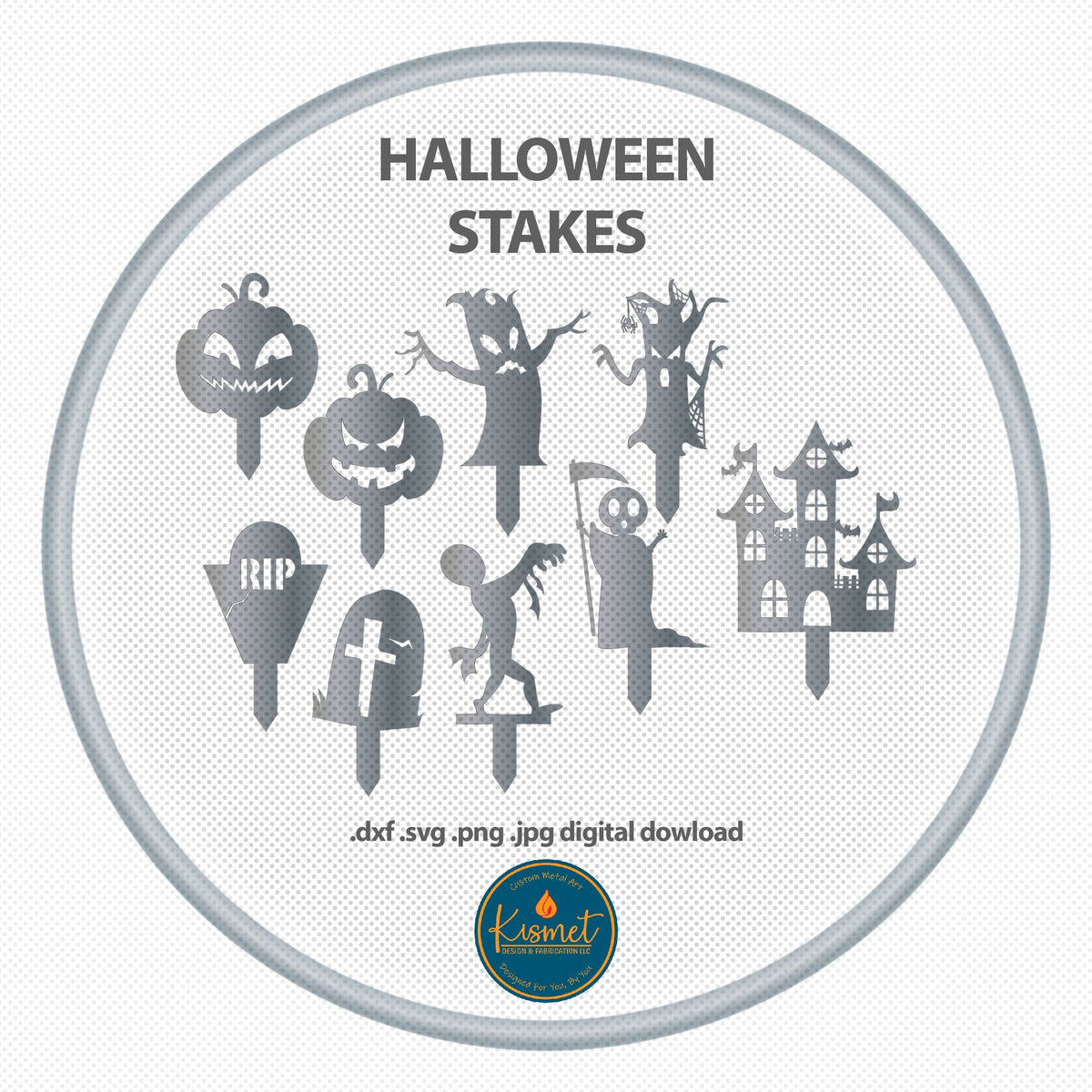 Halloween Yard Stake Bundle DXF/SVG design preview with file details (photo 2)