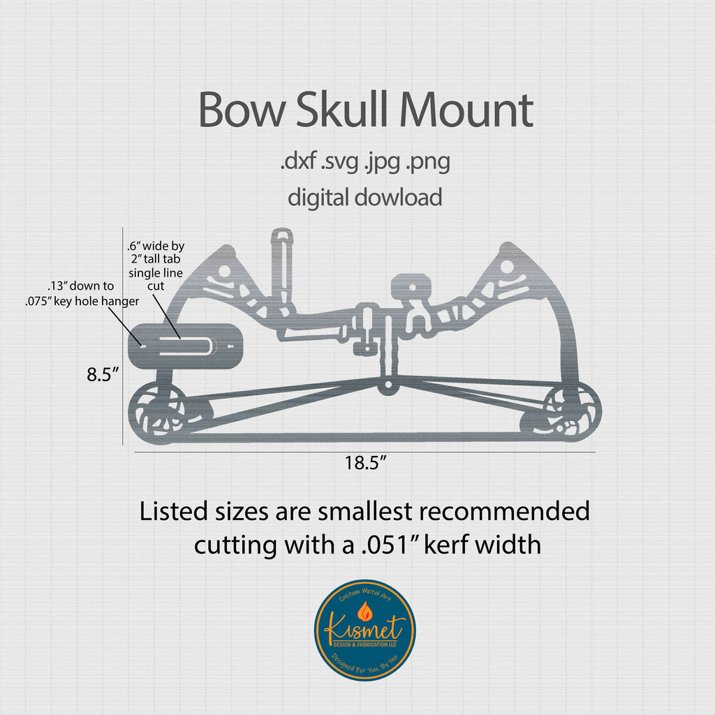 Bow Skull Mount Hanger DXF/SVG design preview with file details (photo 3)