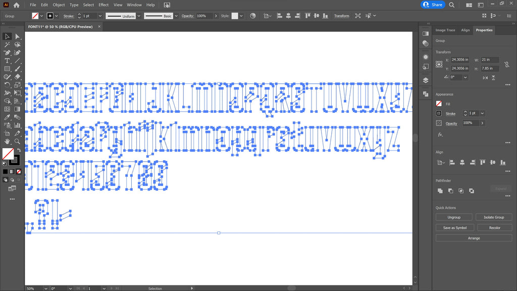 Racing Bridged Stencil Font vector paths in design software (photo 5)