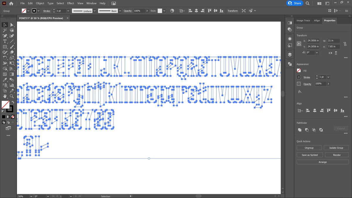 Racing Bridged Stencil Font vector paths in design software (photo 5)