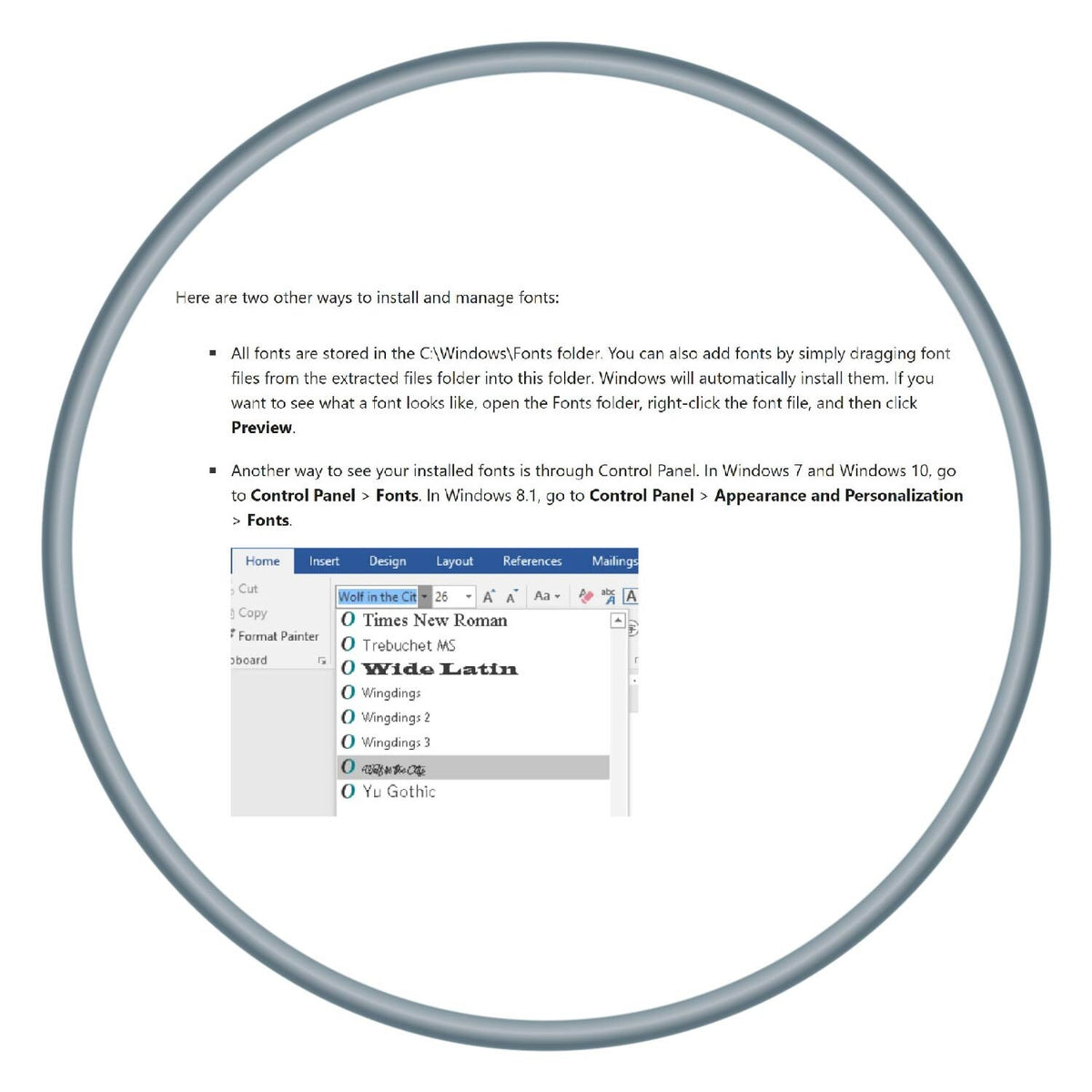Instructions for installing and using Kismet cut-ready stencil fonts