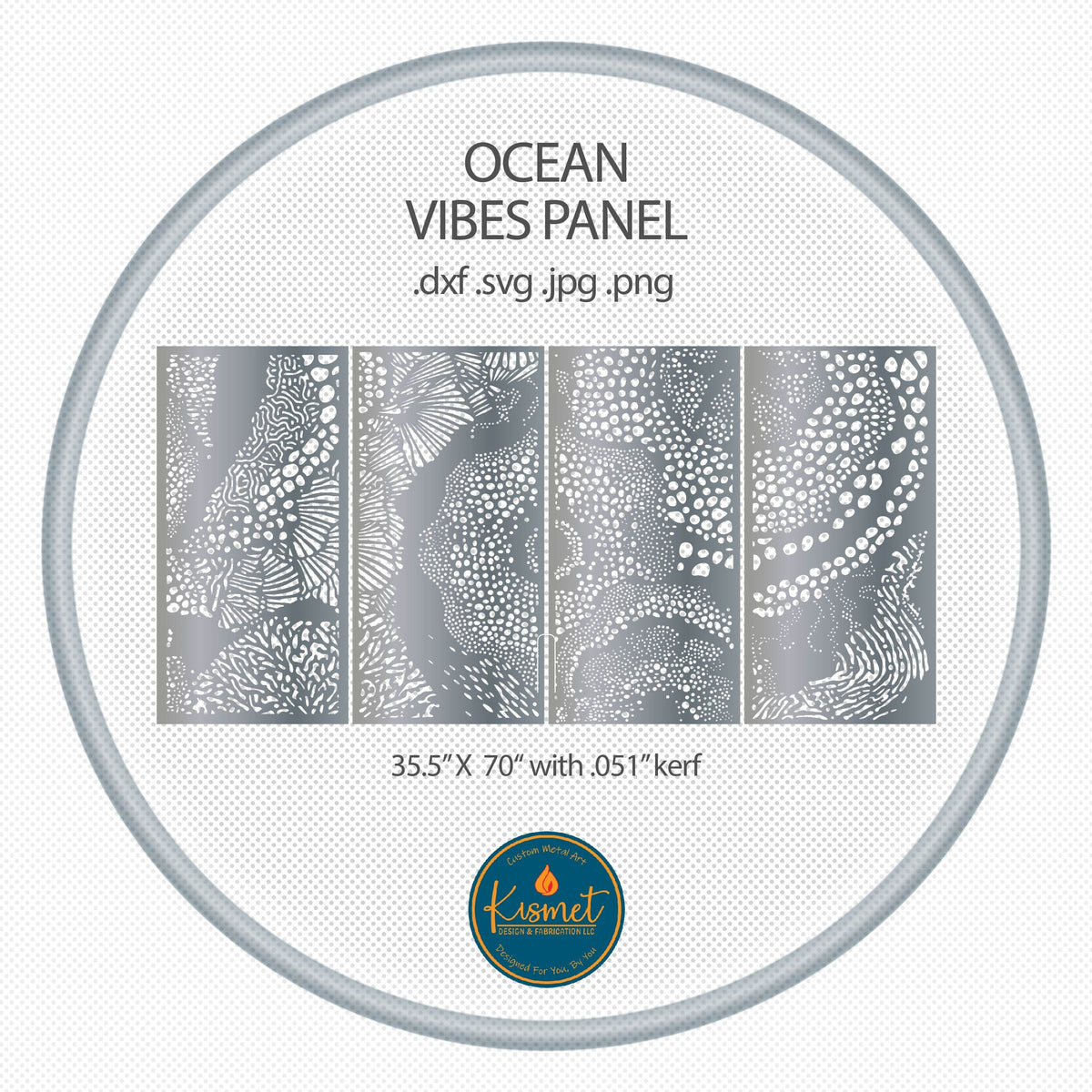 Ocean Wave Panel DXF/SVG design preview with file details (photo 5)