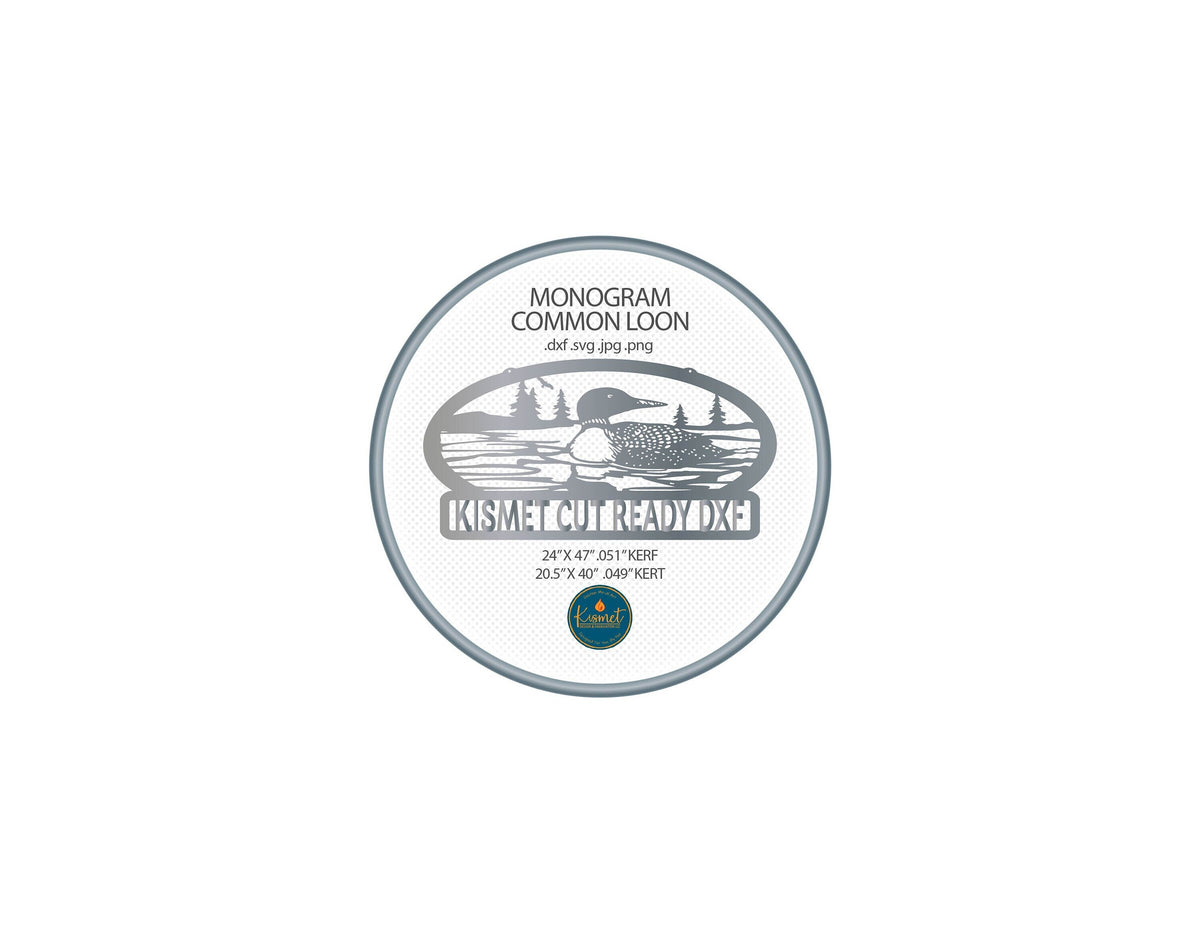 Common Loon Custom Name Lake Sign DXF/SVG design preview with file details
