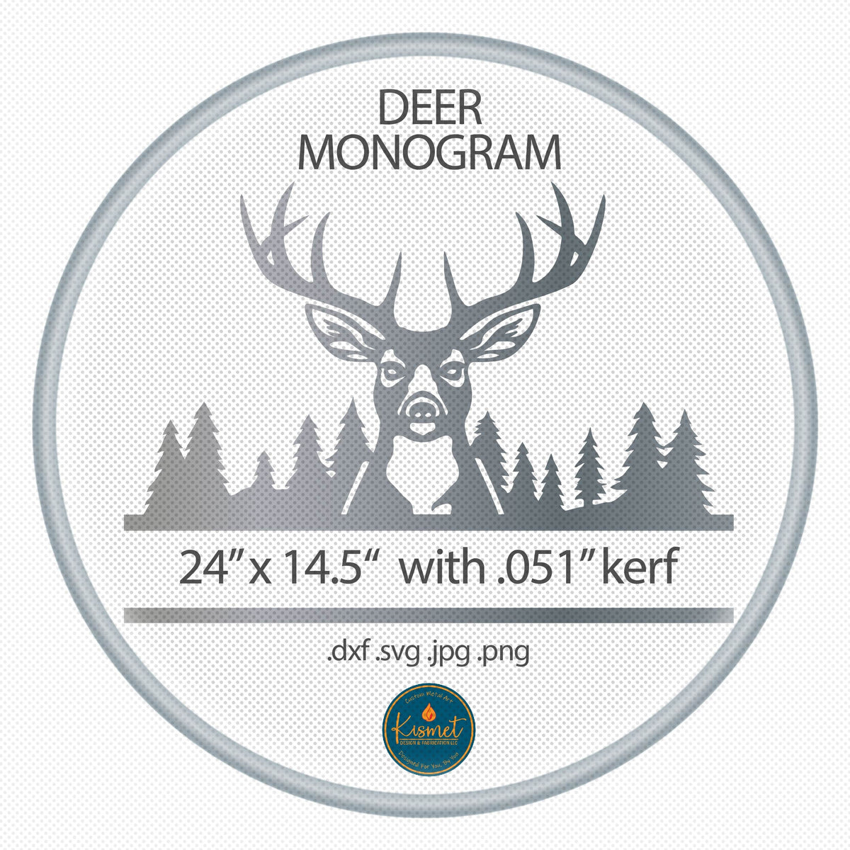 Personalized Deer Antler Sign DXF/SVG design preview with file details (photo 8)