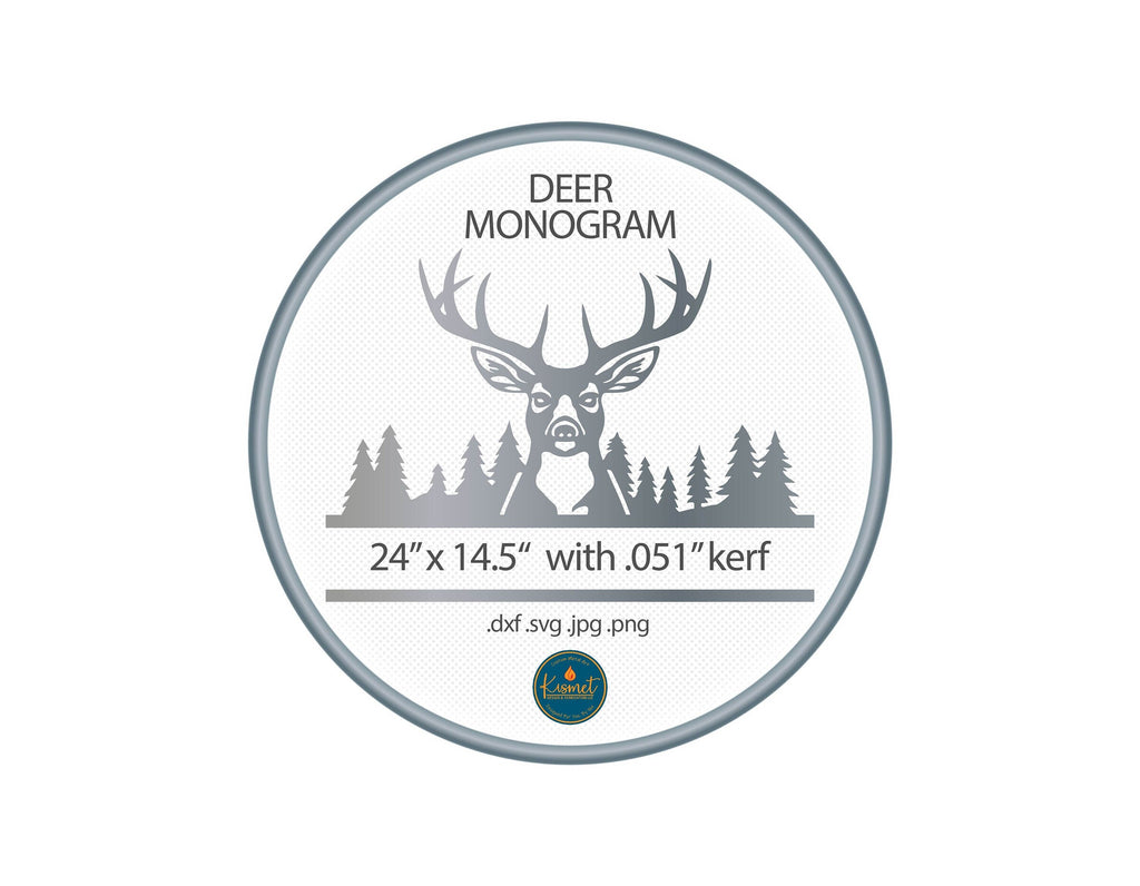 Personalized Deer Antler Sign DXF/SVG design preview with file details