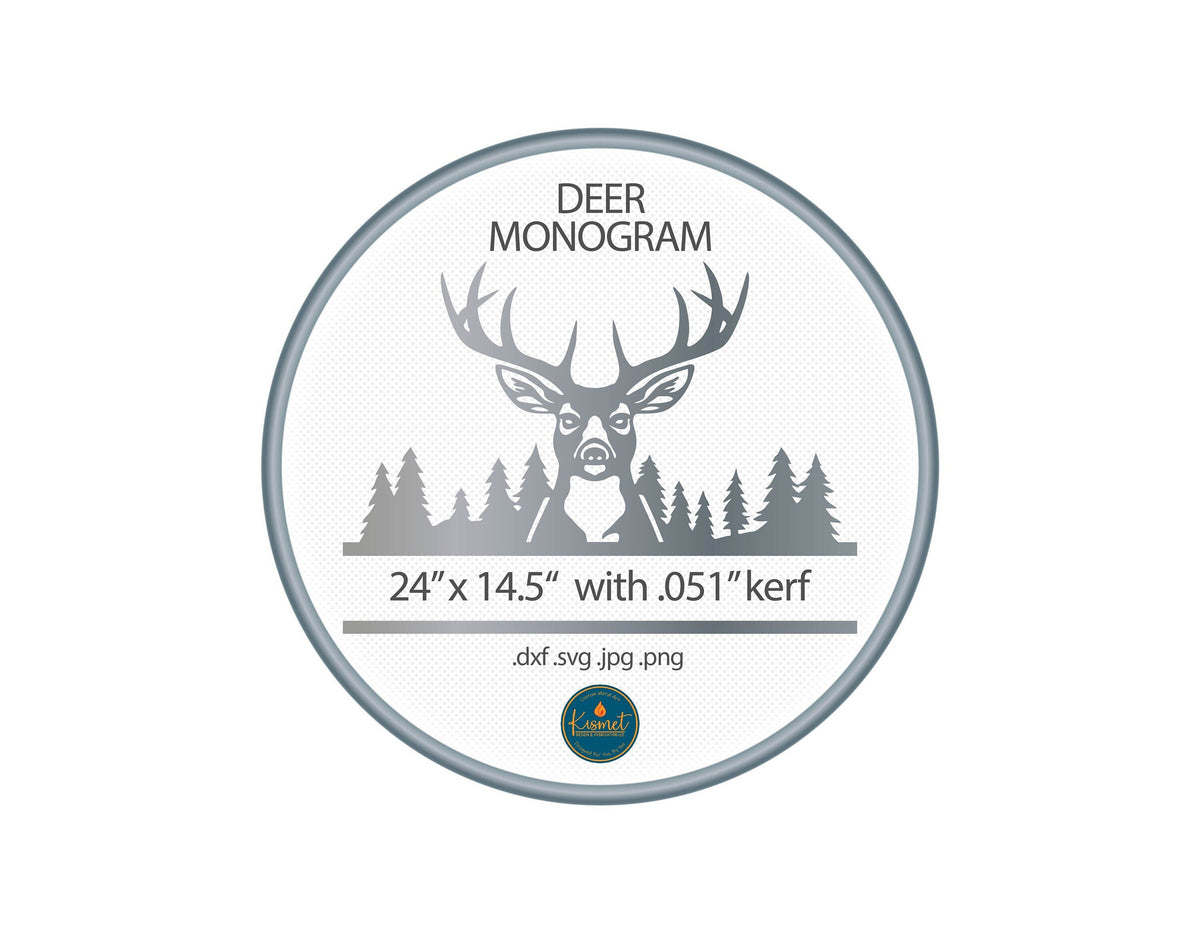 Personalized Deer Antler Sign DXF/SVG design preview with file details