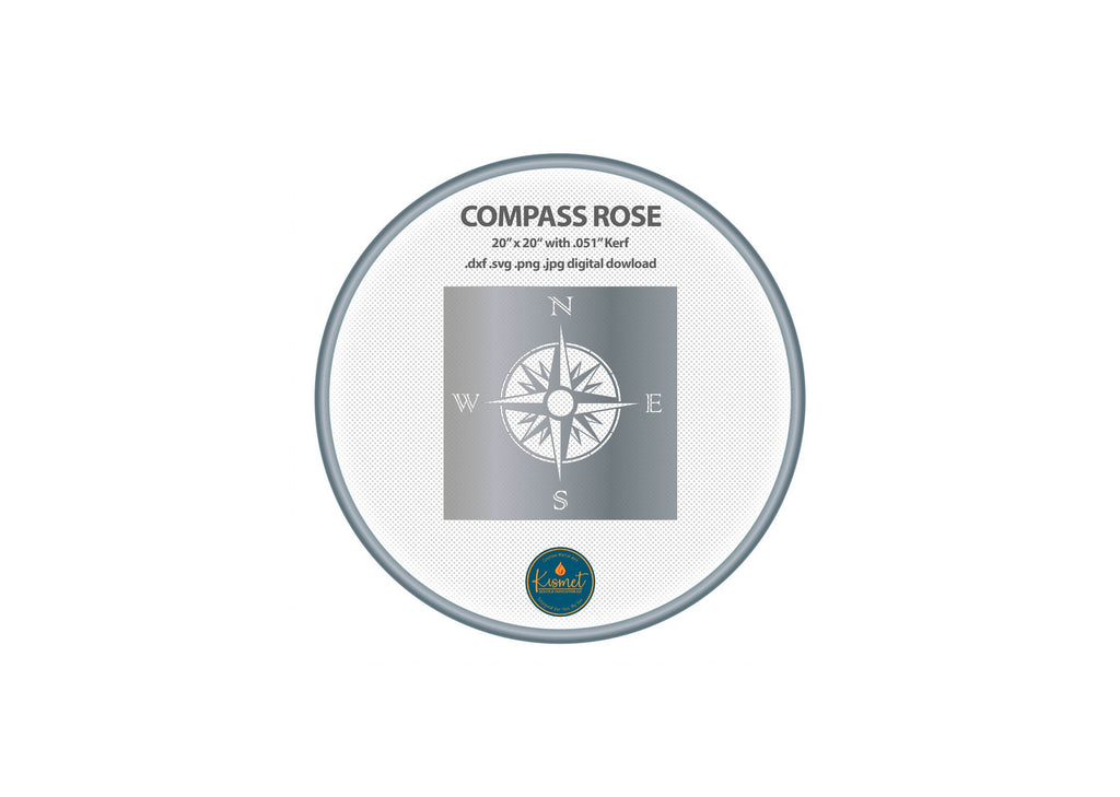 Compass Rose Square Panel DXF/SVG design preview with file details