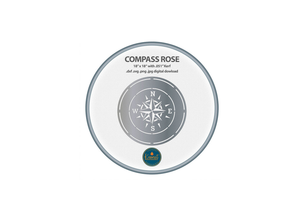Compass Rose Round Sign DXF/SVG design preview with file details