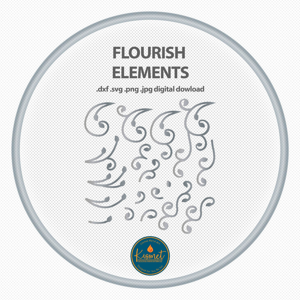 Swirls Swashes Flourish Bundle DXF/SVG design preview with file details (photo 2)