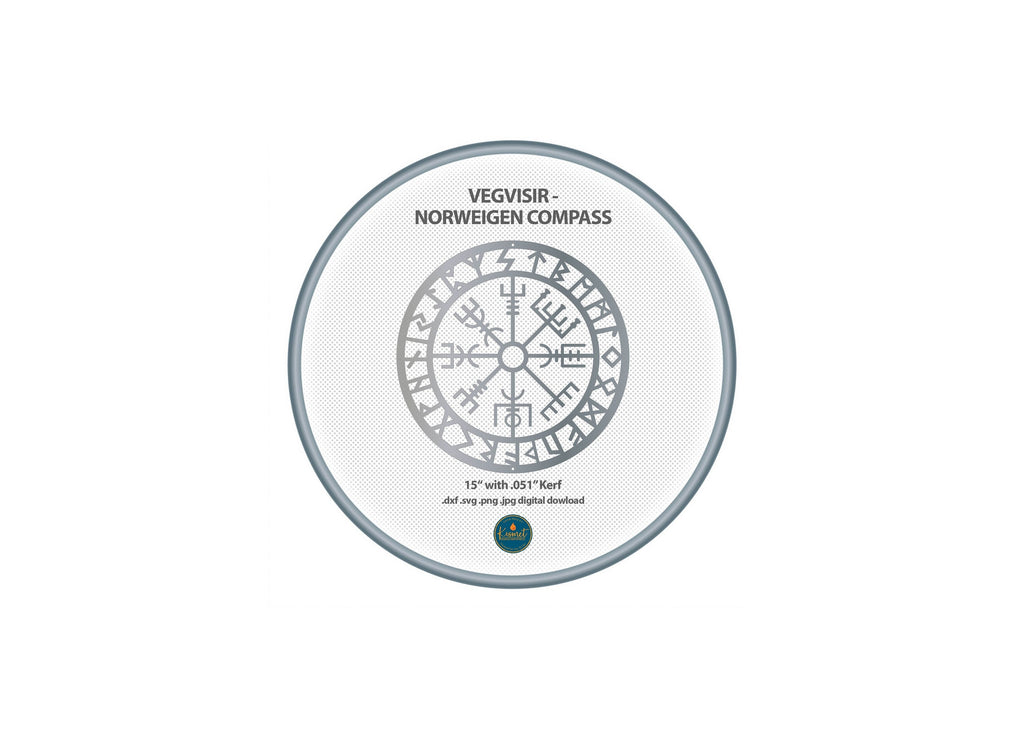 Vegvisir Compass Rune Sign DXF/SVG design preview with file details