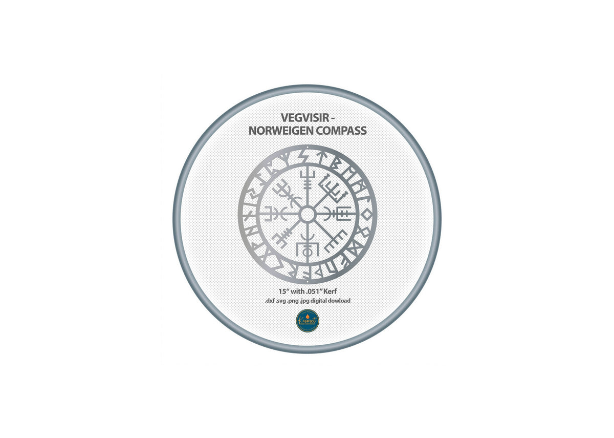 Vegvisir Compass Rune Sign DXF/SVG design preview with file details