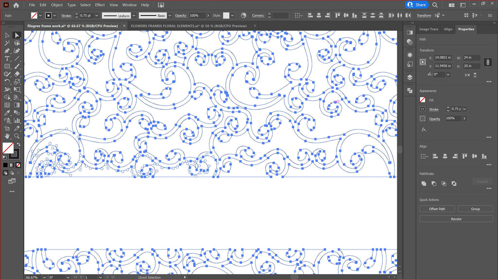 Filigree Frame Sign vector paths in design software (photo 6)