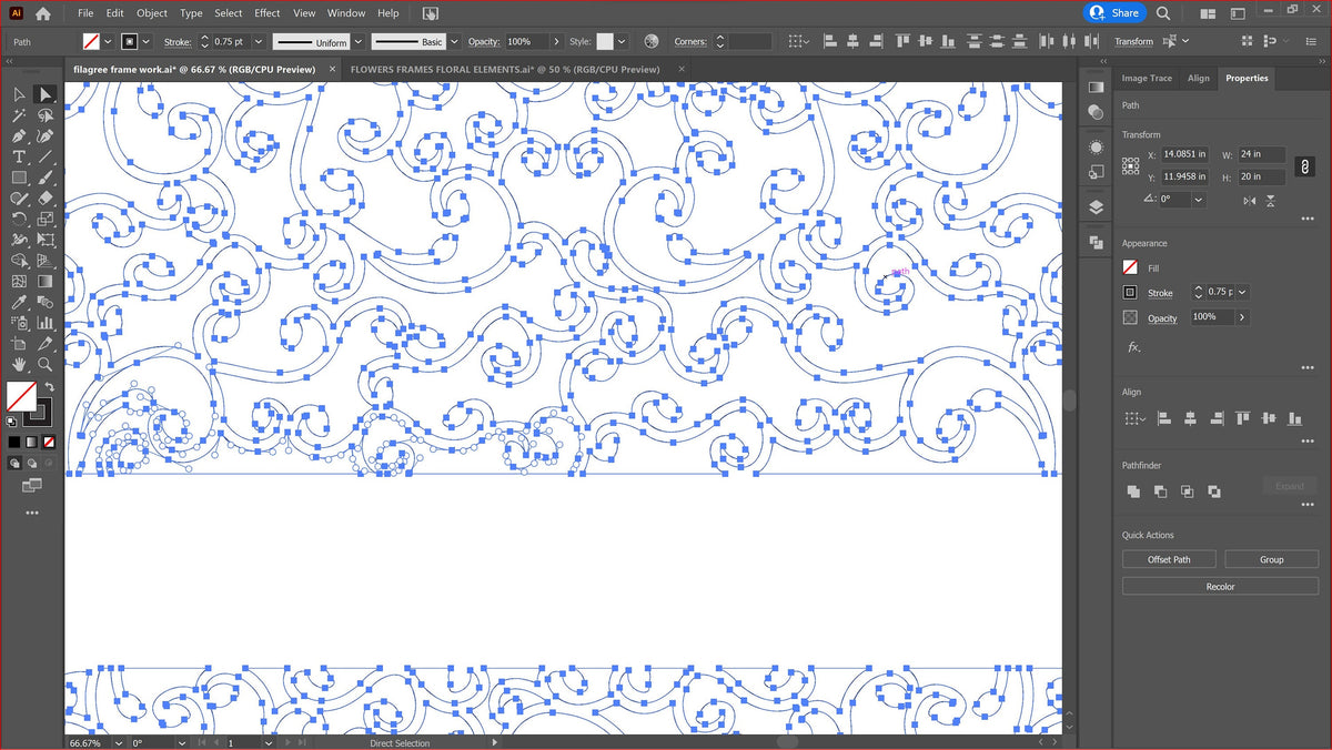 Filigree Frame Sign vector paths in design software (photo 6)
