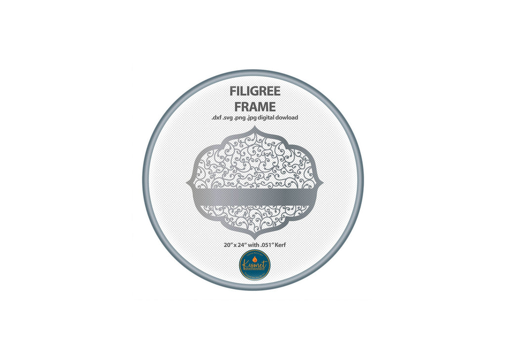 Filigree Frame Sign DXF/SVG design preview with file details