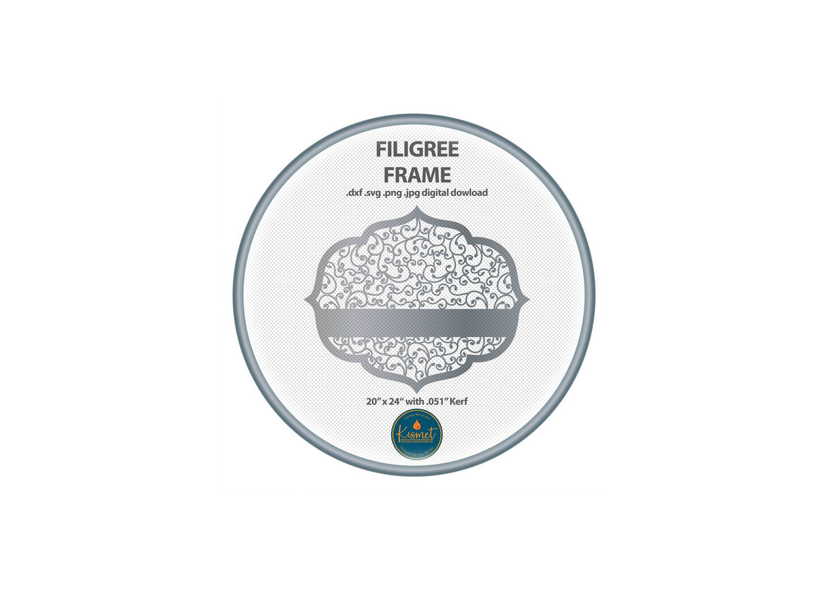 Filigree Frame Sign DXF/SVG design preview with file details