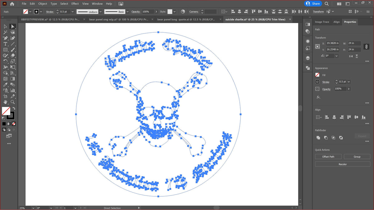 Personalized Skull and Crossbones Sign vector paths in design software (photo 6)