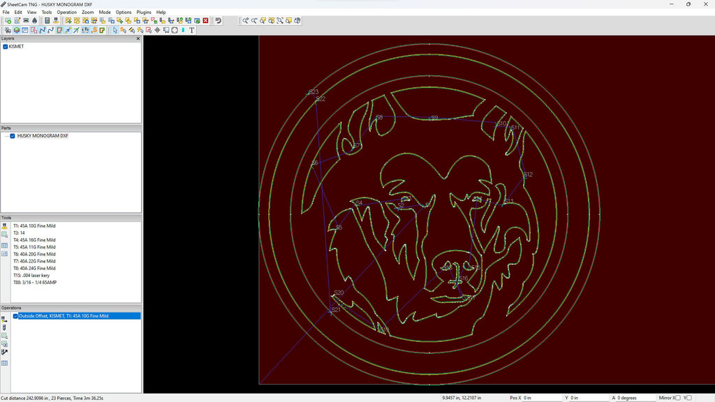 Husky Monogram Sign vector paths in design software (photo 5)