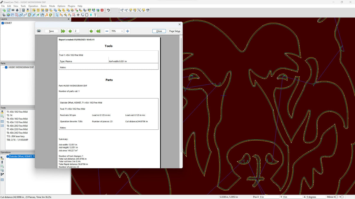 Husky Monogram Sign vector paths in design software (photo 8)