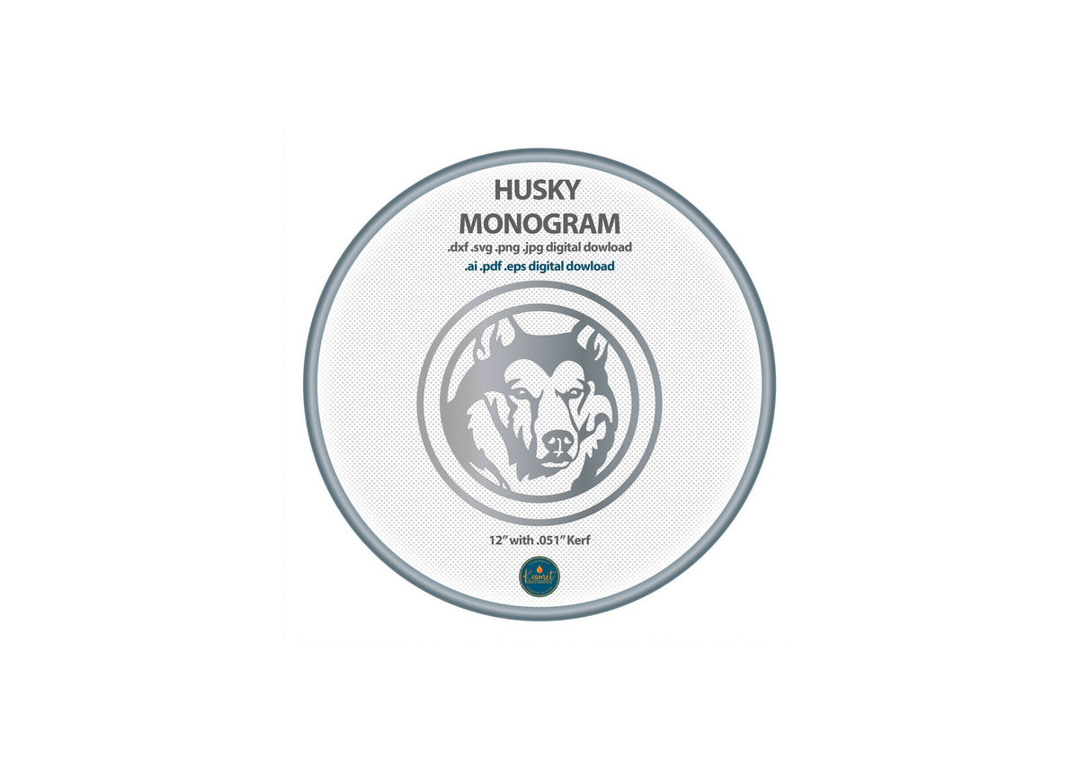 Husky Monogram Sign DXF/SVG design preview with file details
