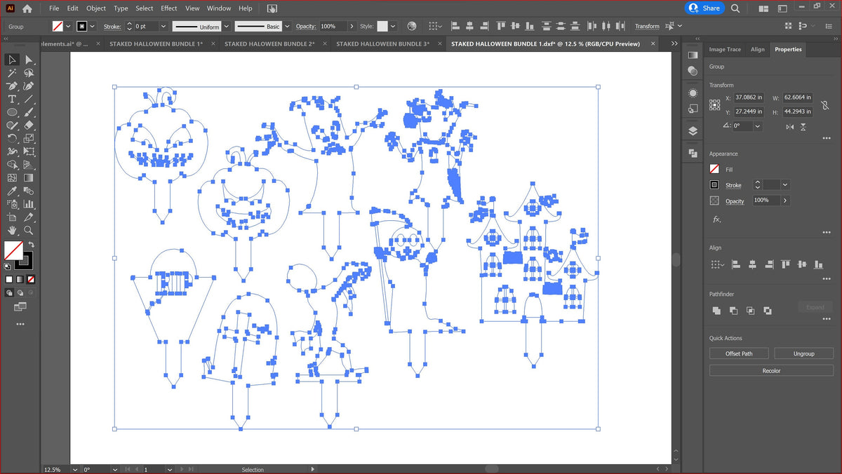 Halloween Yard Stake Bundle vector paths in design software (photo 5)