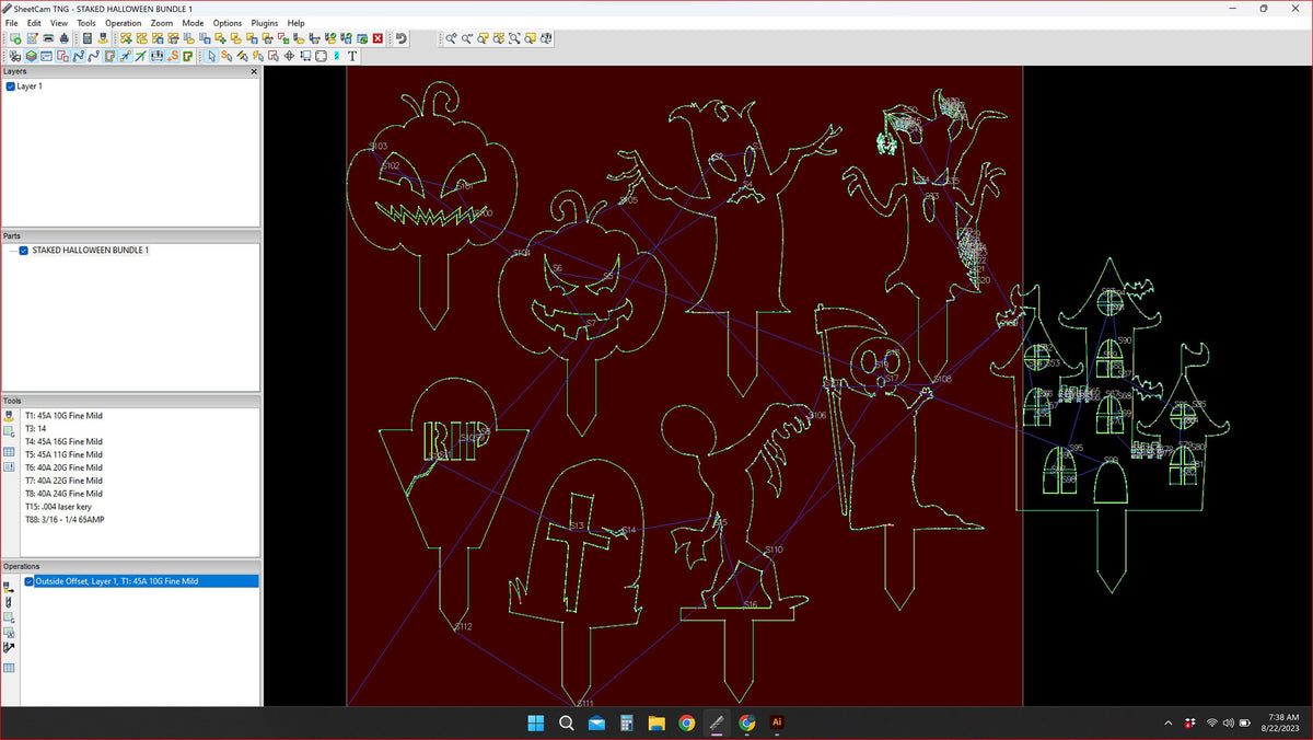 Halloween Yard Stake Bundle vector paths in design software (photo 8)