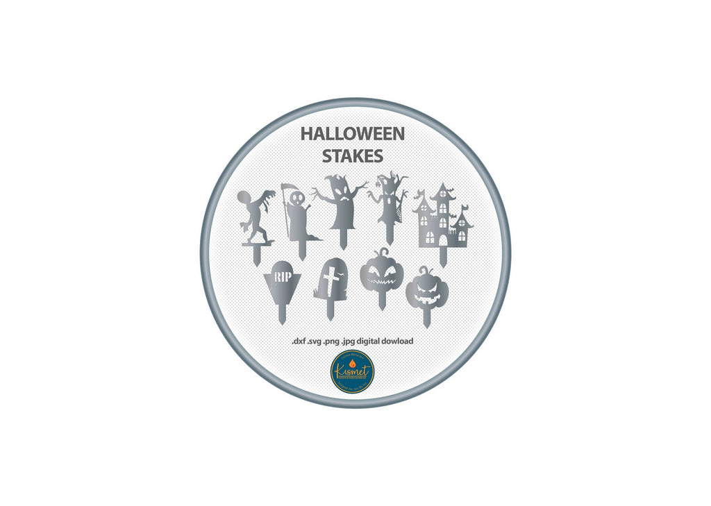 Halloween Yard Stake Bundle DXF/SVG design preview with file details