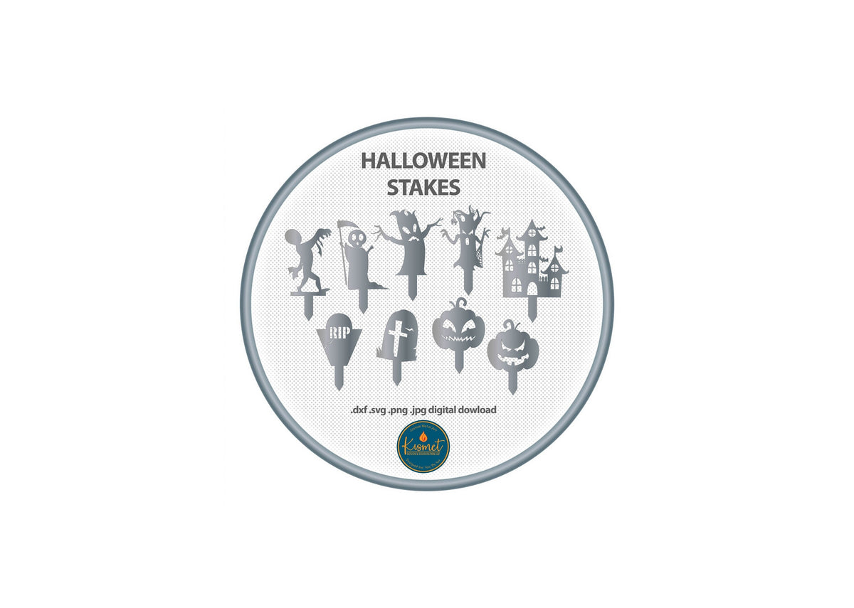 Halloween Yard Stake Bundle DXF/SVG design preview with file details