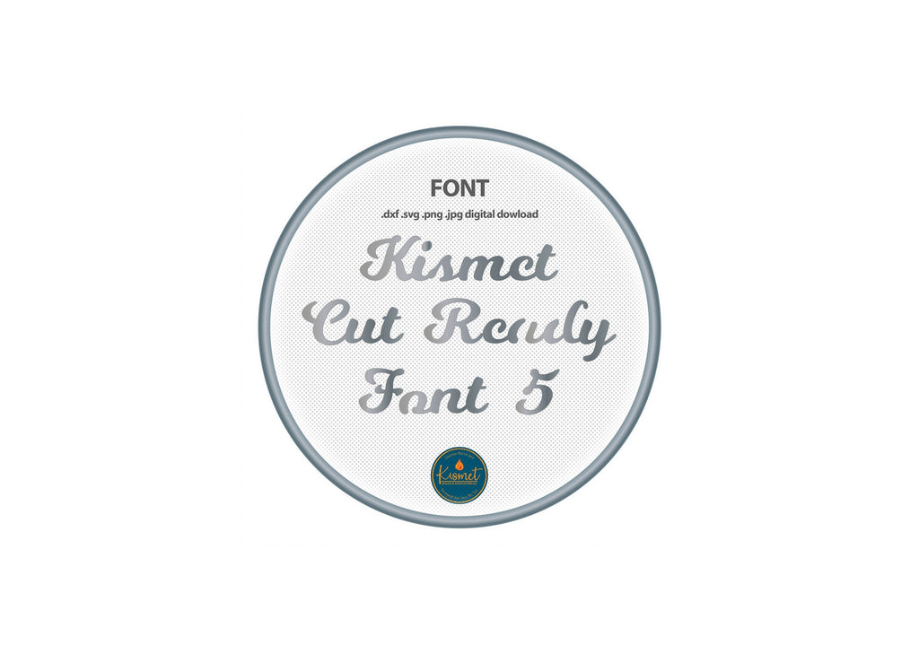 Bold Joined Script Font (Kismet Font 5) DXF/SVG design preview with file details
