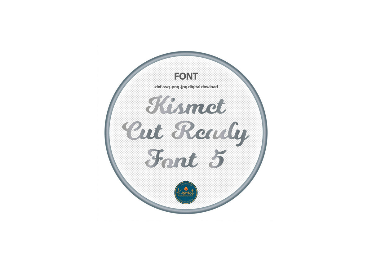 Bold Joined Script Font (Kismet Font 5) DXF/SVG design preview with file details