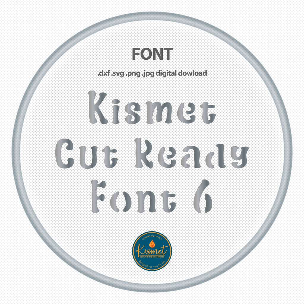 Bold Rounded Serif Stencil Font (Kismet Font 6) DXF/SVG design preview with file details (photo 2)