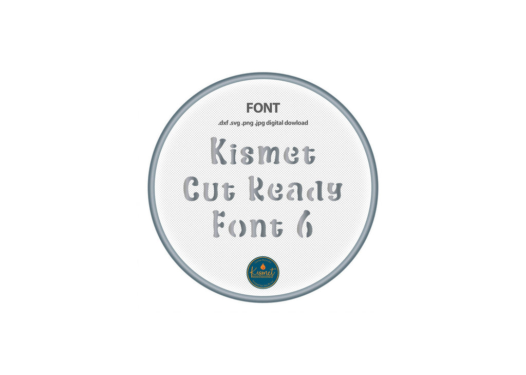 Bold Rounded Serif Stencil Font (Kismet Font 6) DXF/SVG design preview with file details