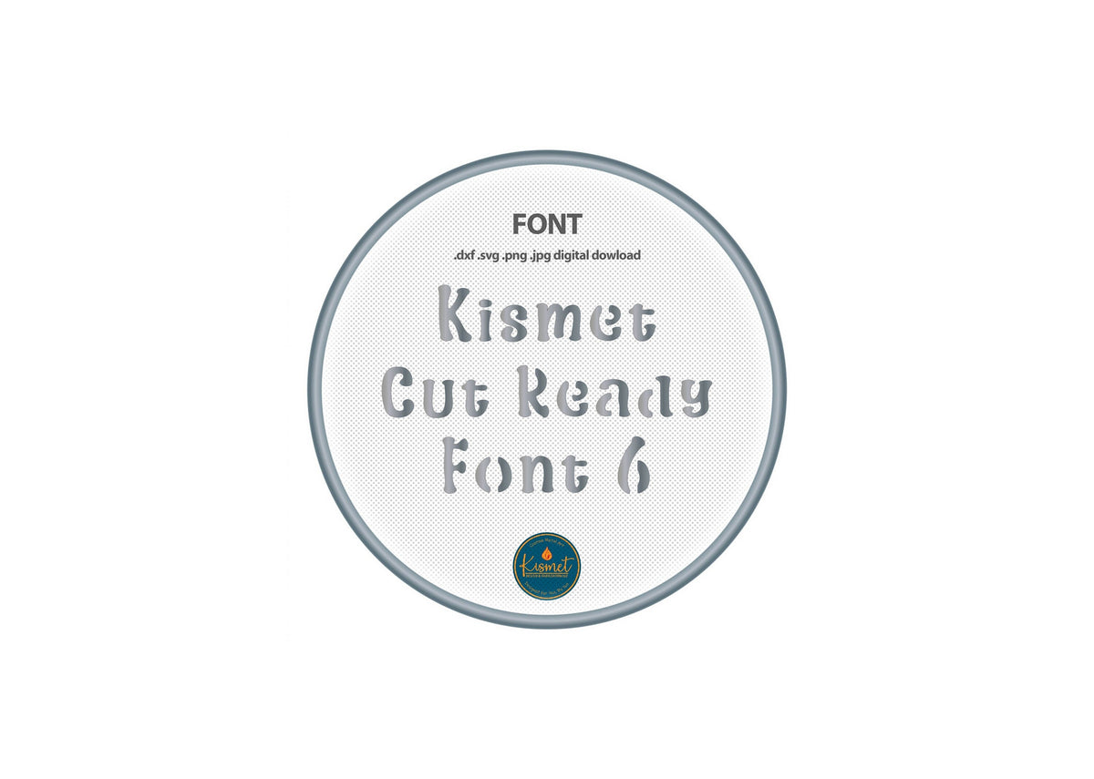 Bold Rounded Serif Stencil Font (Kismet Font 6) DXF/SVG design preview with file details