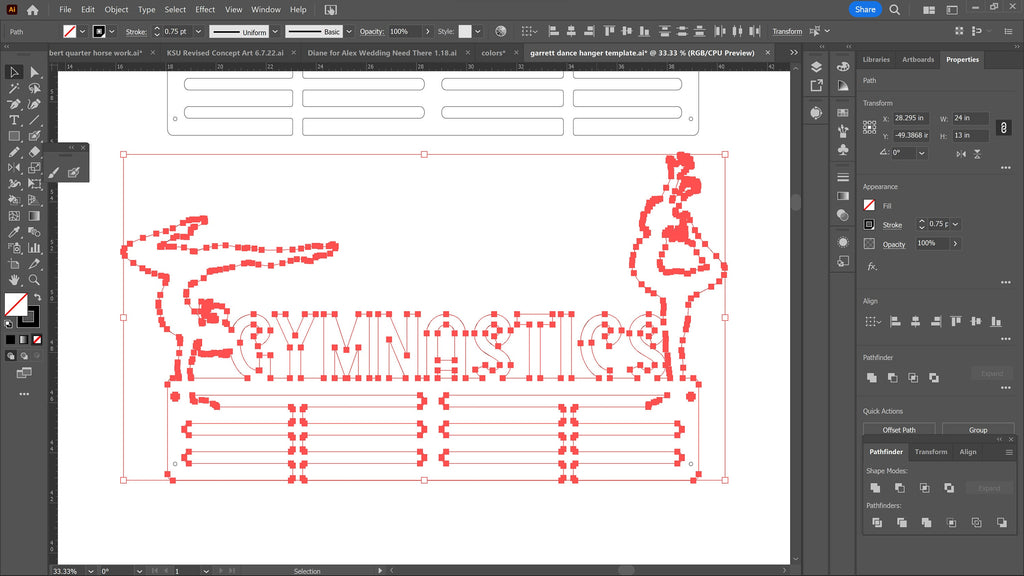 Gymnastics Medal Hangers vector paths in design software (photo 7)