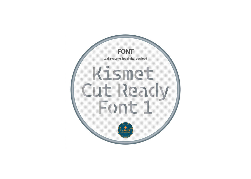 Clean Bridged Stencil Font (Kismet Font 1) DXF/SVG design preview with file details