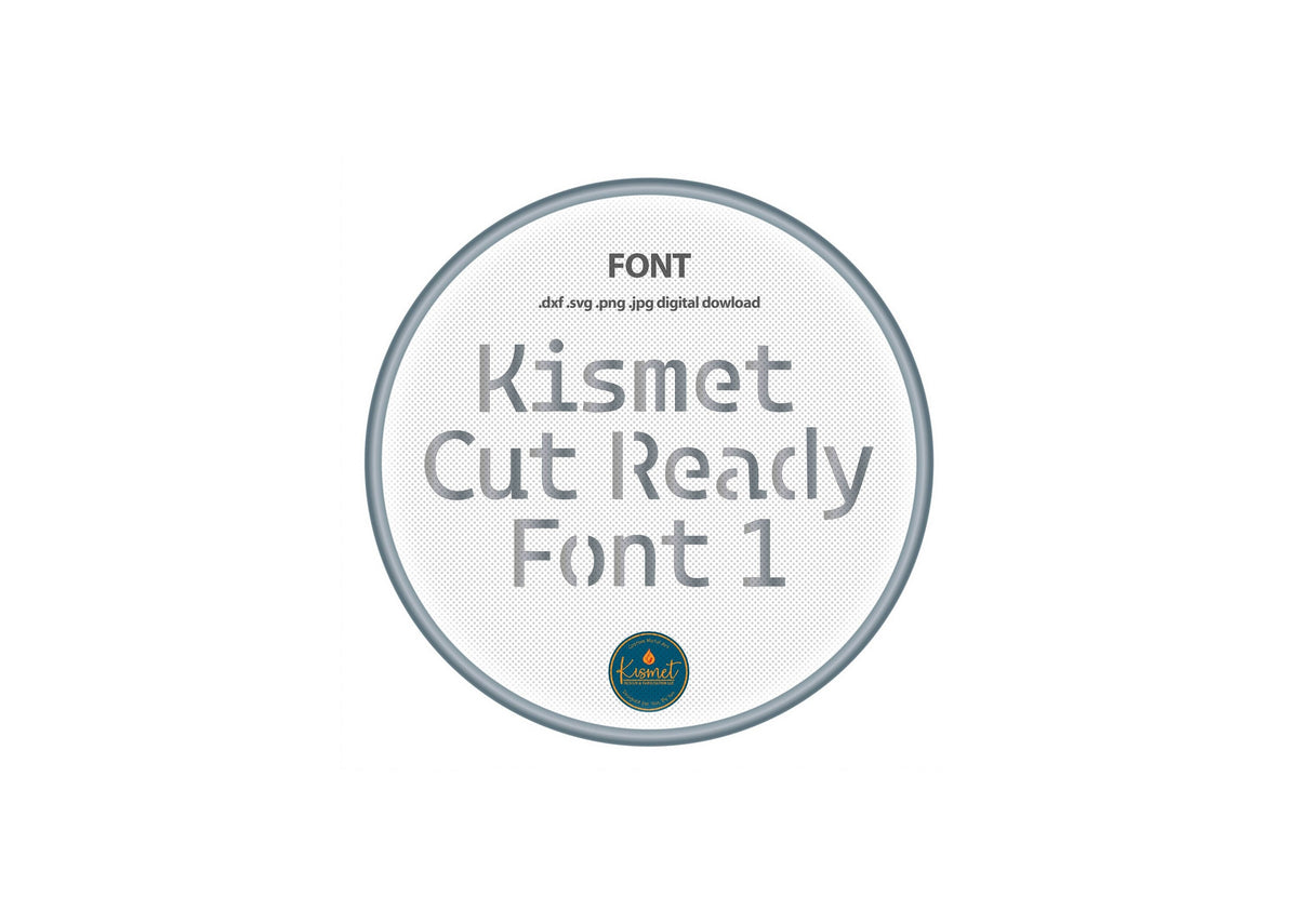 Clean Bridged Stencil Font (Kismet Font 1) DXF/SVG design preview with file details