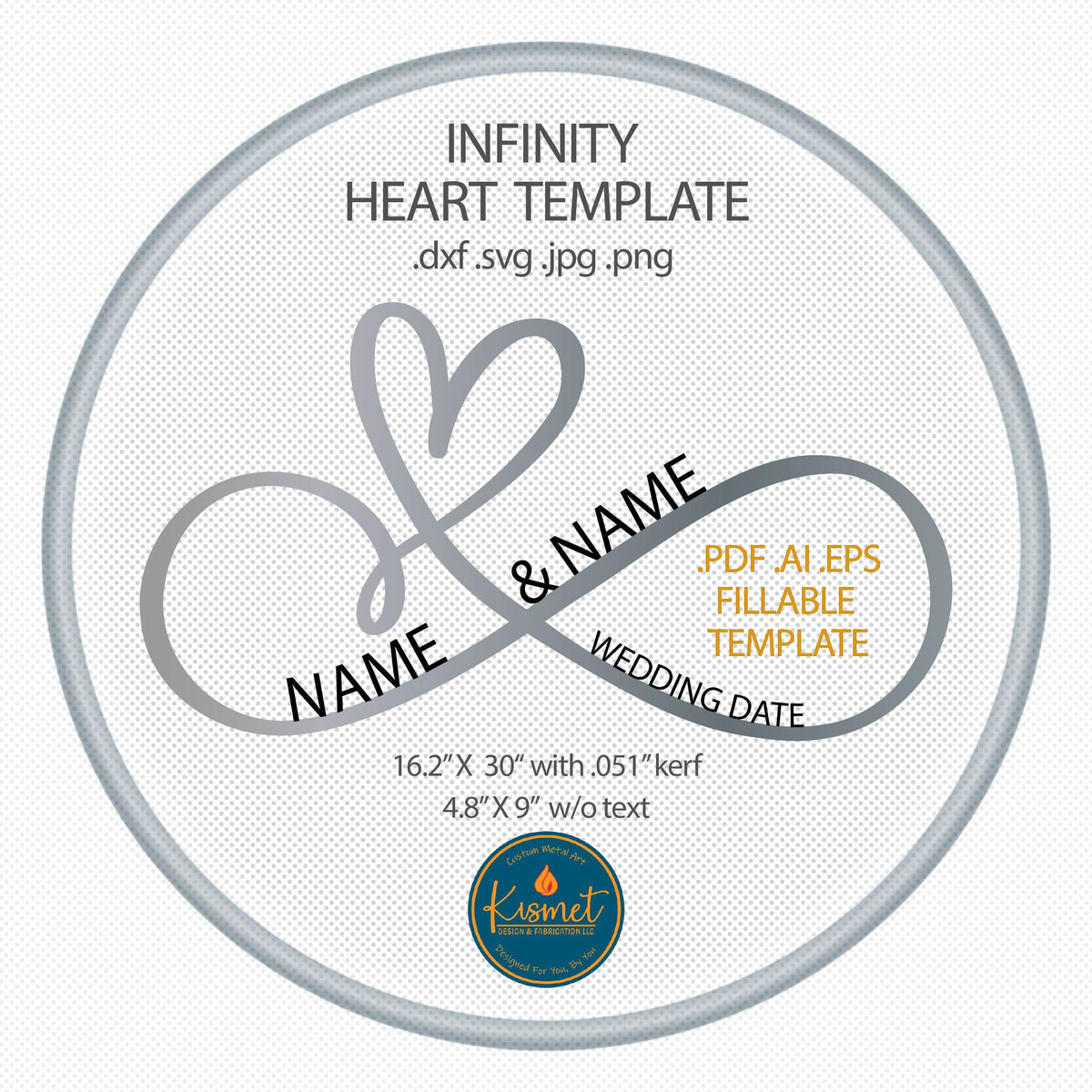 Infinity Heart Anniversary Sign DXF/SVG design preview with file details (photo 8)