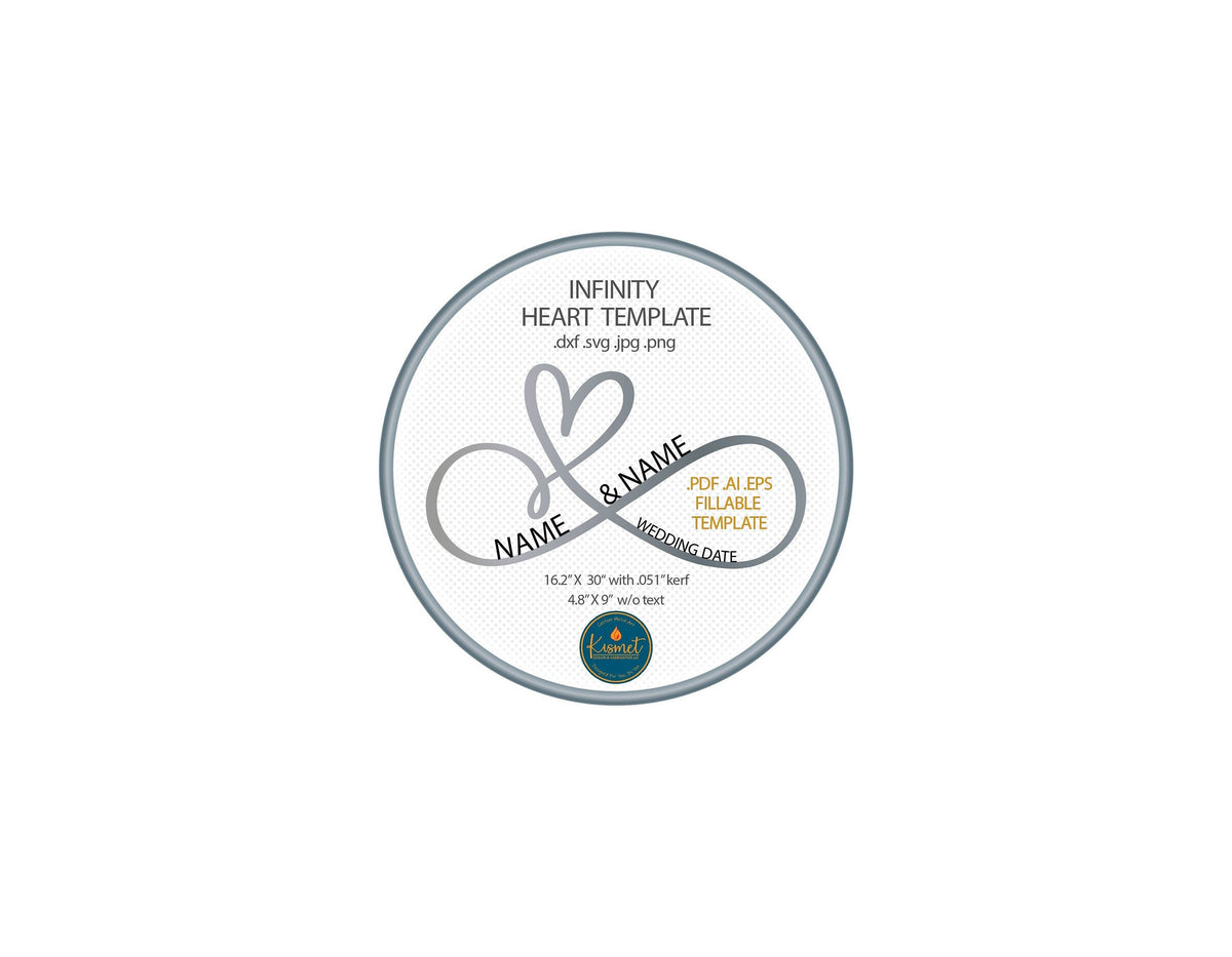 Infinity Heart Anniversary Sign DXF/SVG design preview with file details