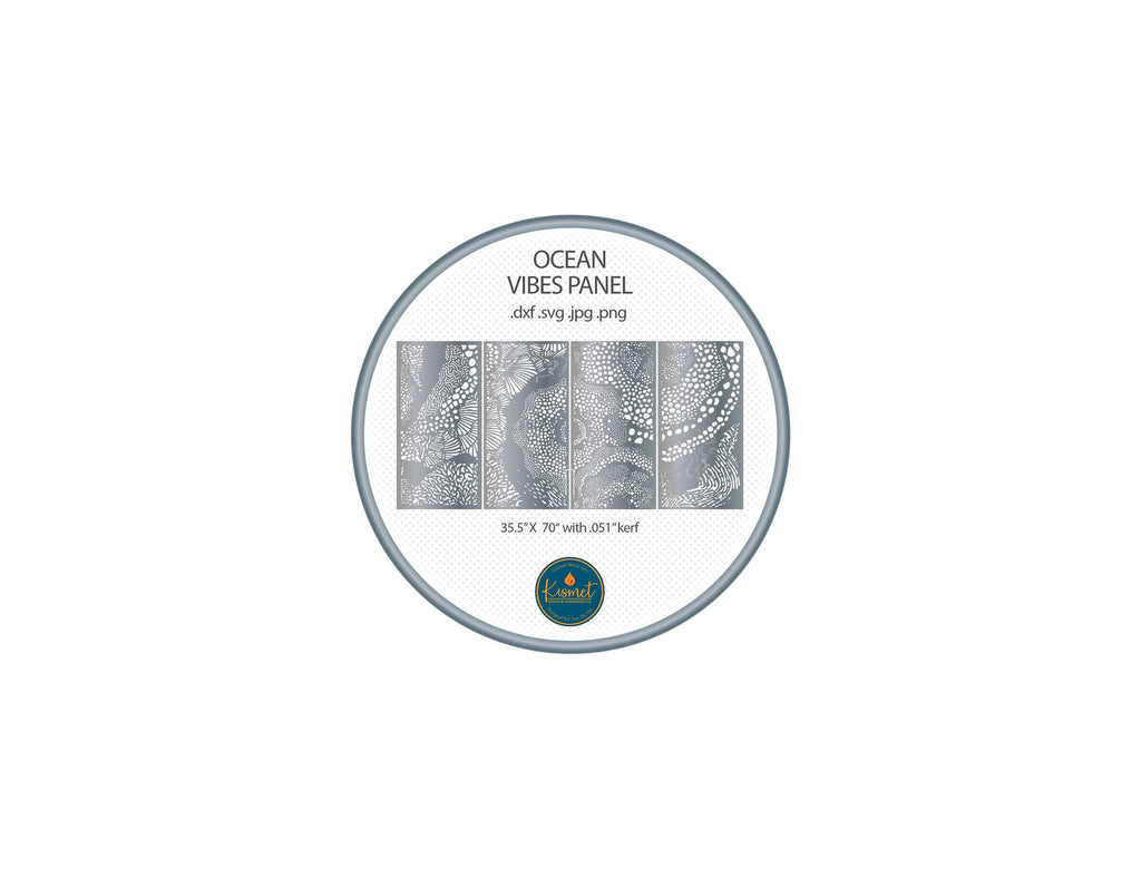 Ocean Wave Panel DXF/SVG design preview with file details