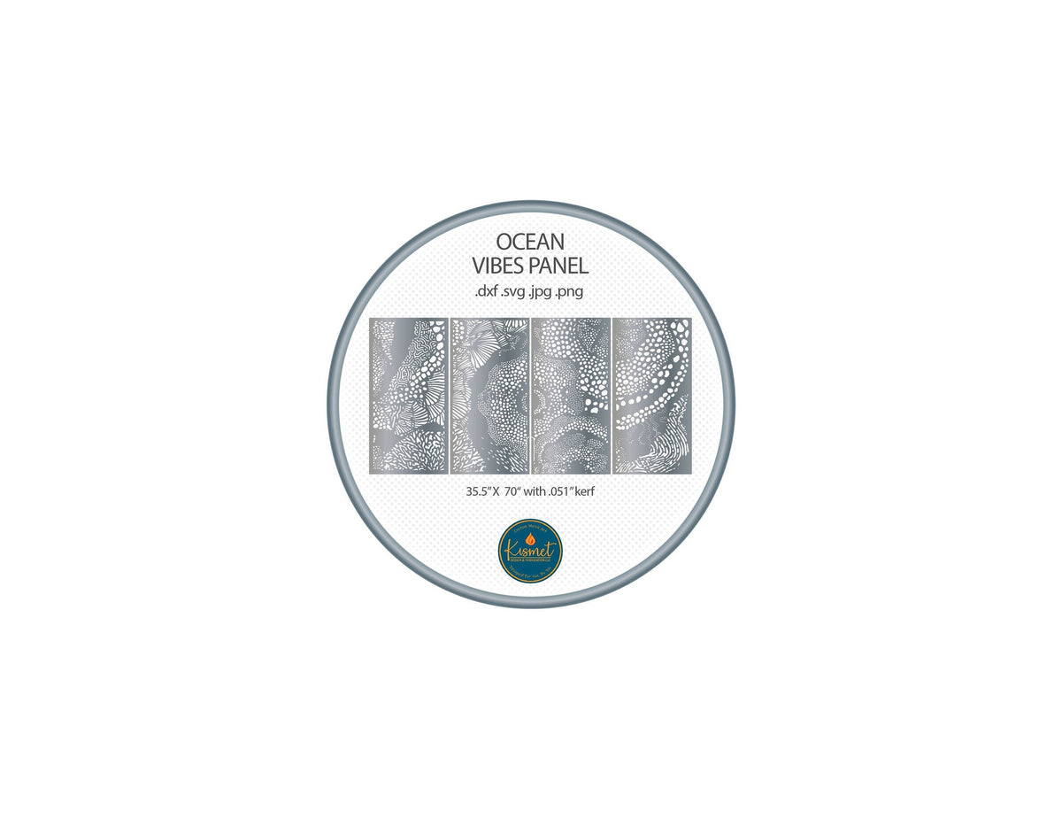 Ocean Wave Panel DXF/SVG design preview with file details