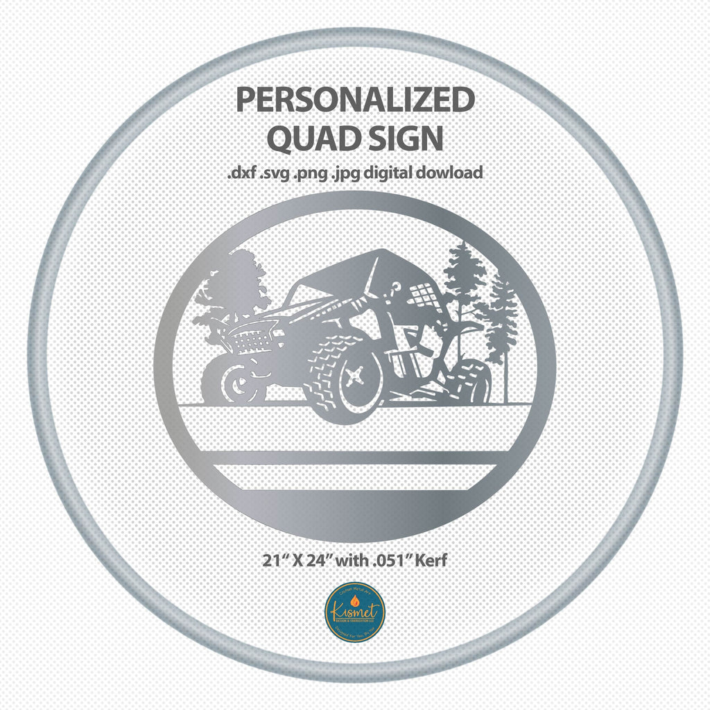 Personalized UTV Sign DXF/SVG design preview with file details (photo 2)