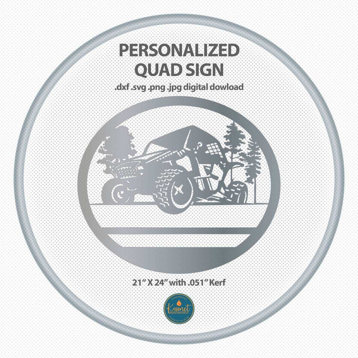 Personalized UTV Sign DXF/SVG design preview with file details (photo 2)