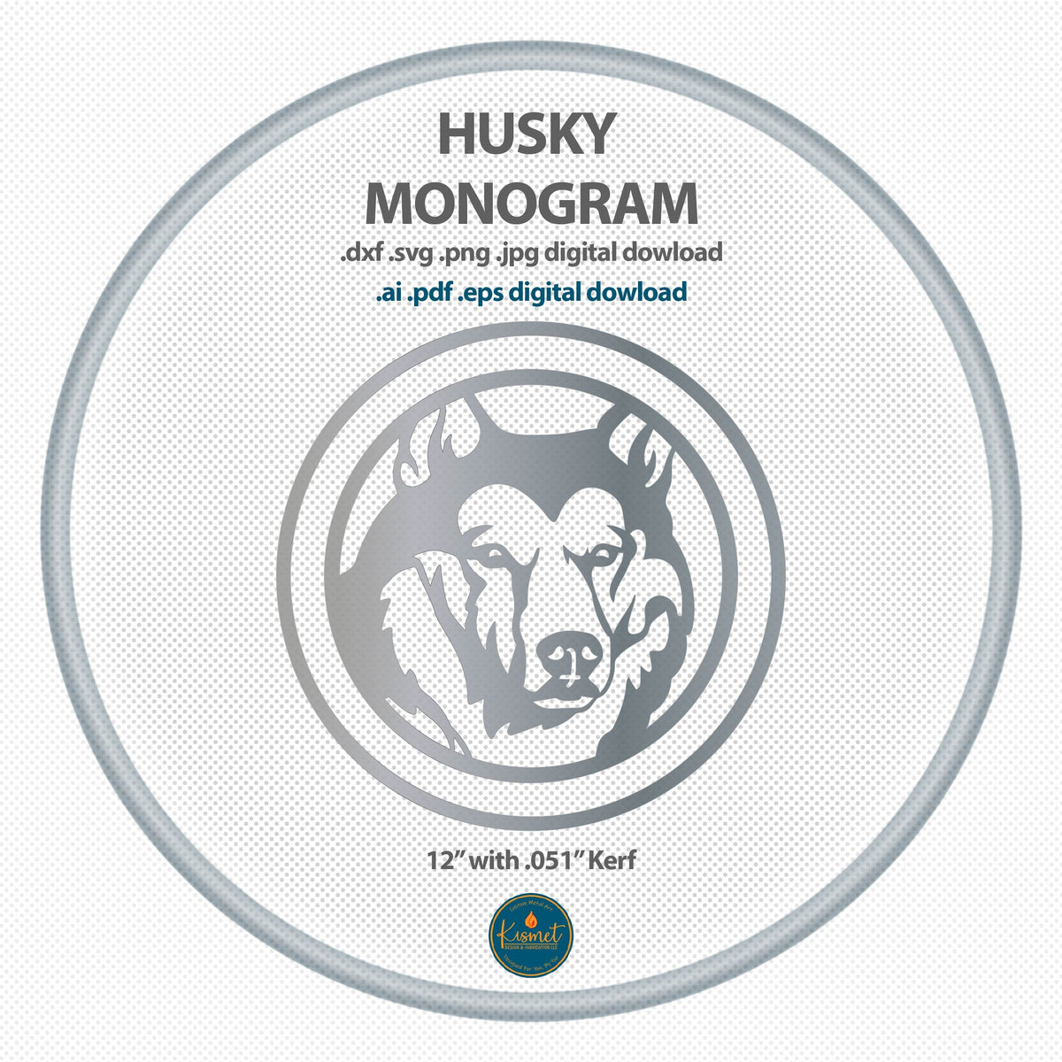 Husky Monogram Sign DXF/SVG design preview with file details (photo 3)