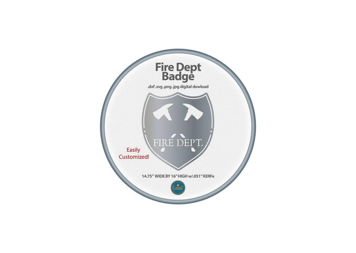 Personalized Fire Department Sign DXF/SVG design preview with file details