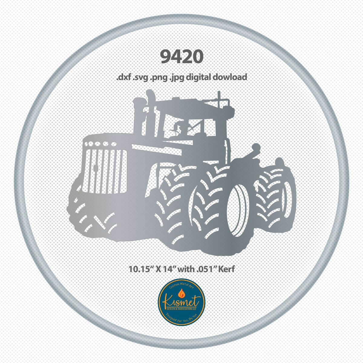 9420 Tractor Silhouette DXF/SVG design preview with file details (photo 2)