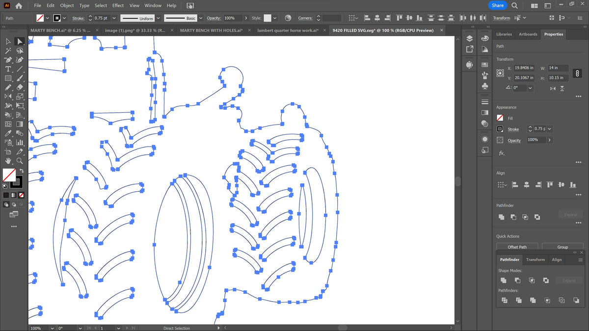 9420 Tractor Silhouette vector paths in design software (photo 6)
