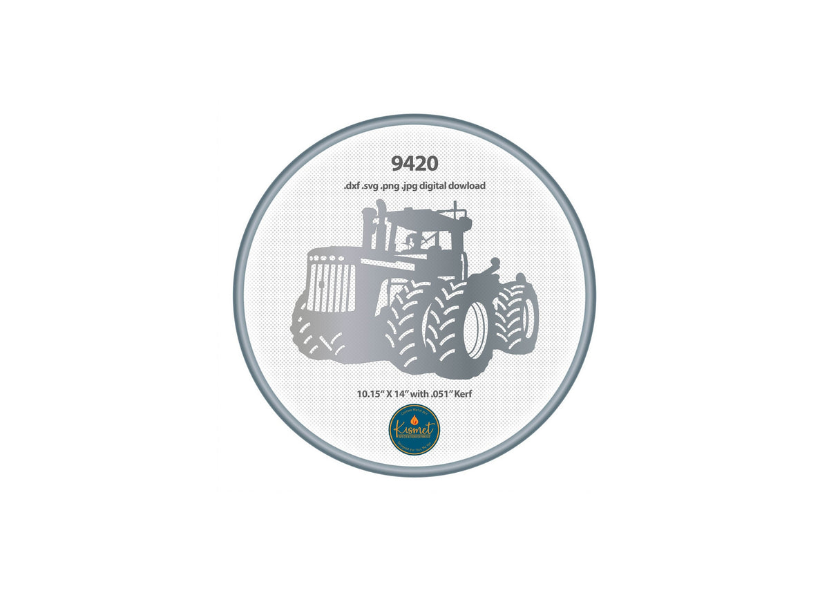 9420 Tractor Silhouette DXF/SVG design preview with file details