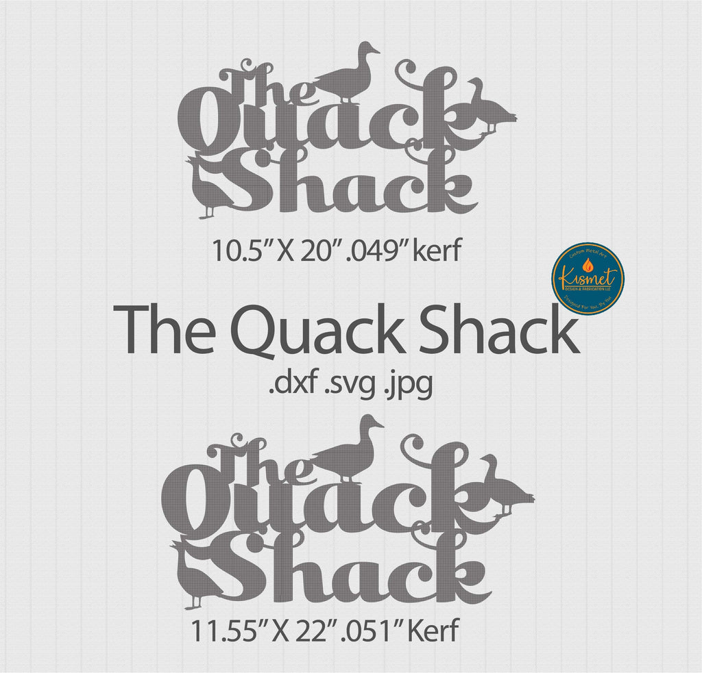 Quack Shack Duck House Sign DXF/SVG design preview with file details
