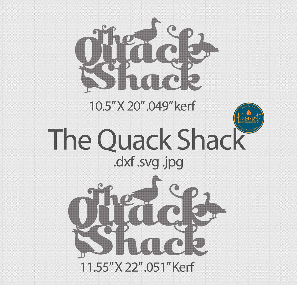 Quack Shack Duck House Sign DXF/SVG design preview with file details