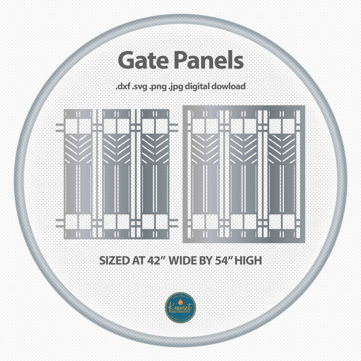 Geometric Gate Panels DXF/SVG design preview with file details (photo 2)